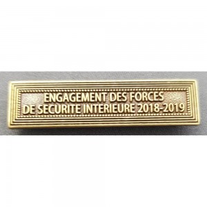 Agrafe Engagement des Forces de Sécurité Intérieure 2018-2019 pour Médaille Réduction et Dixmude