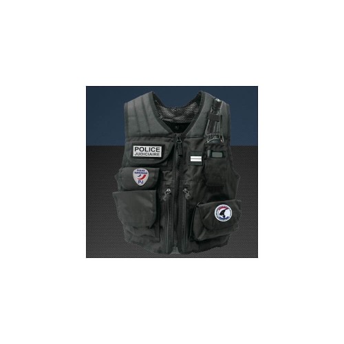 Gilet Tactique d'Identification Noir Vierge - Patrol Equipement