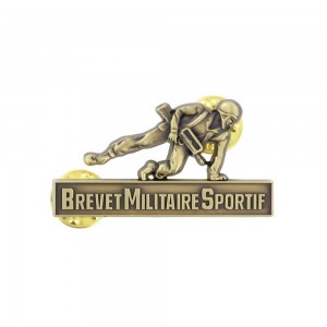 Insigne de Poitrine Métal Brevet Militaire Sportif Bronze