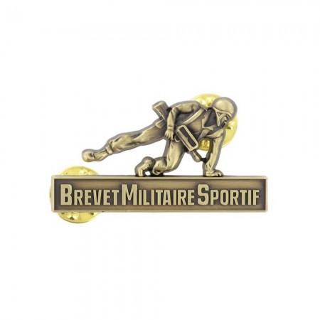 Insigne de Poitrine Métal Brevet Militaire Sportif Bronze