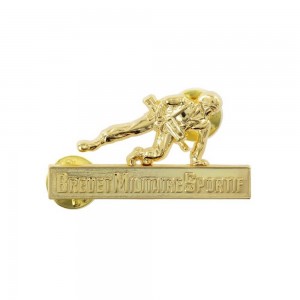 Insigne de Poitrine Métal Brevet Militaire Sportif Or