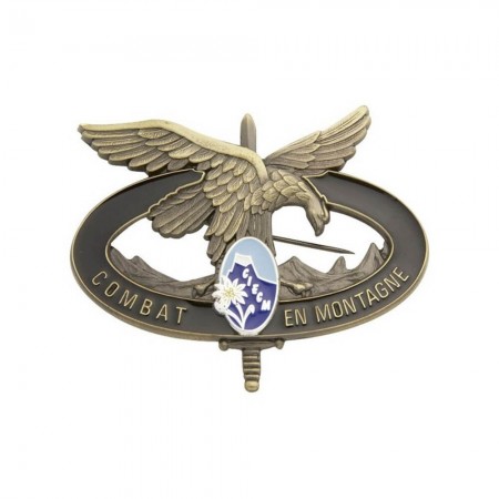 Insigne de Poitrine Métal Combat en Montagne Bronze