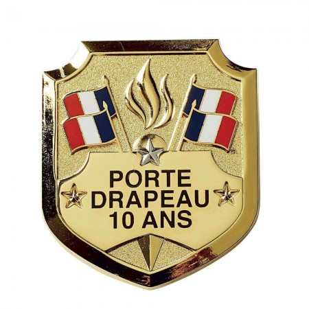 Insigne Porte-Drapeaux 10 ans - Taille Réduction - Bacqueville