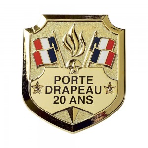 Insigne Porte-Drapeaux 20 ans - Taille Réduction - Bacqueville