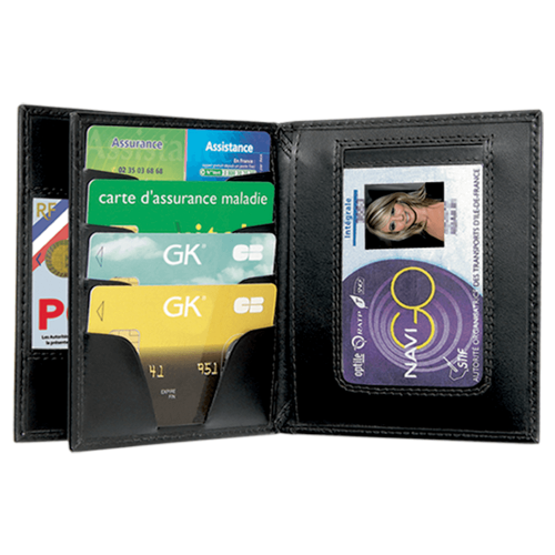 Porte-Cartes - 3 Volets Horizontal - Emplacement Navigo - GK Pro