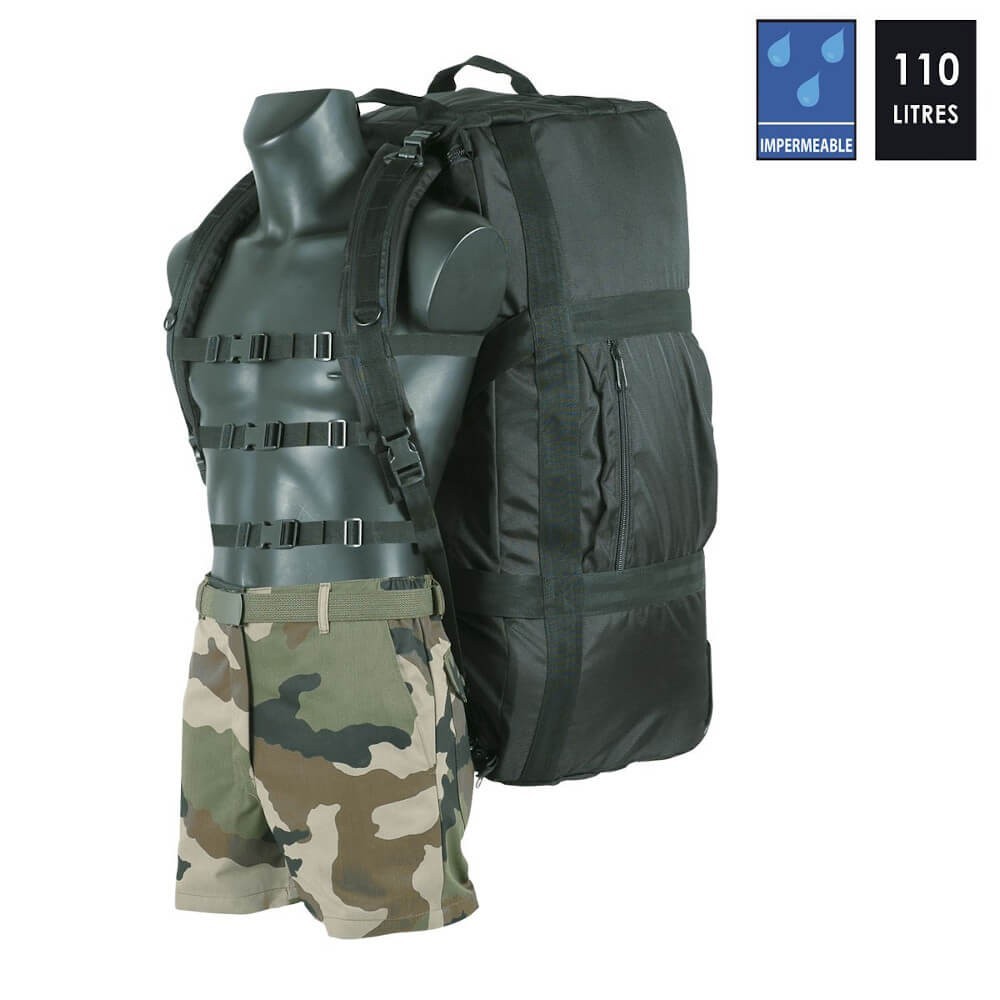 Sac Militaire 110L opérationnel ultra-résistant à roulettes