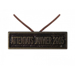 Agrafe Attentats Janvier 2015 pour Médaille Réduction et Dixmude