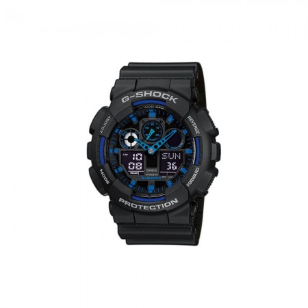 Montre Casio G-Shock Ultra-Résistante GA-100 1A2ER - Noir et Bleu