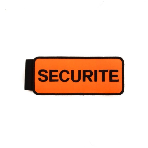 Brassard d'Intervention SECURITE Brodé - Fond Orange Lettres Noires - AltoRisk