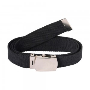Ceinture Toile Unie - Taille Unique 130 cm - Cityguard - Bleu Marine Boucle Argent 2