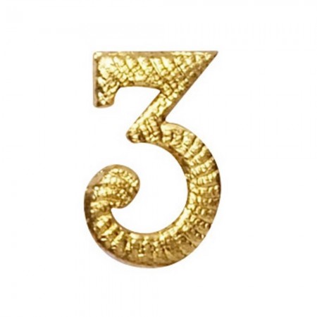 Agrafe Chiffre Métal n°3 Or (10 mm) pour Médaille Pendante