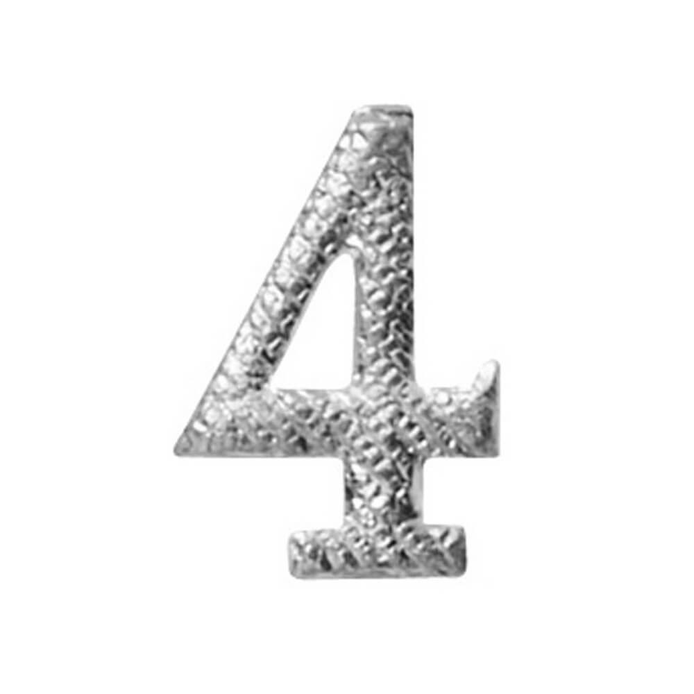 Agrafe Chiffre Métal n°4 Argent (10 mm) pour Médaille Pendante