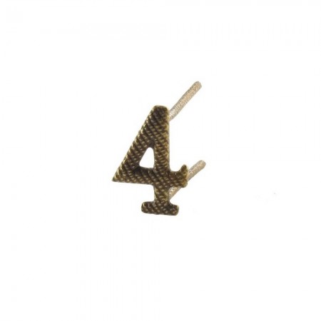 Agrafe Chiffre Métal n°4 Bronze (10 mm) pour Médaille Pendante