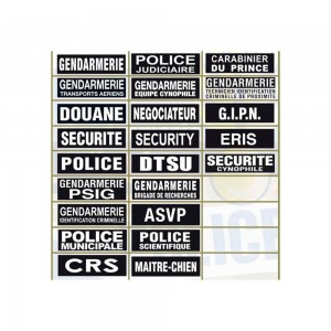 Flap Poitrine GENDARMERIE - 3 x 10 cm - Fond Noir Ecriture Grise