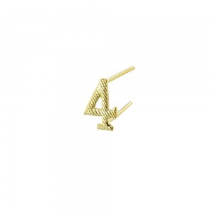 Agrafe Chiffre Métal n°4 Or (10 mm) pour Médaille Pendante